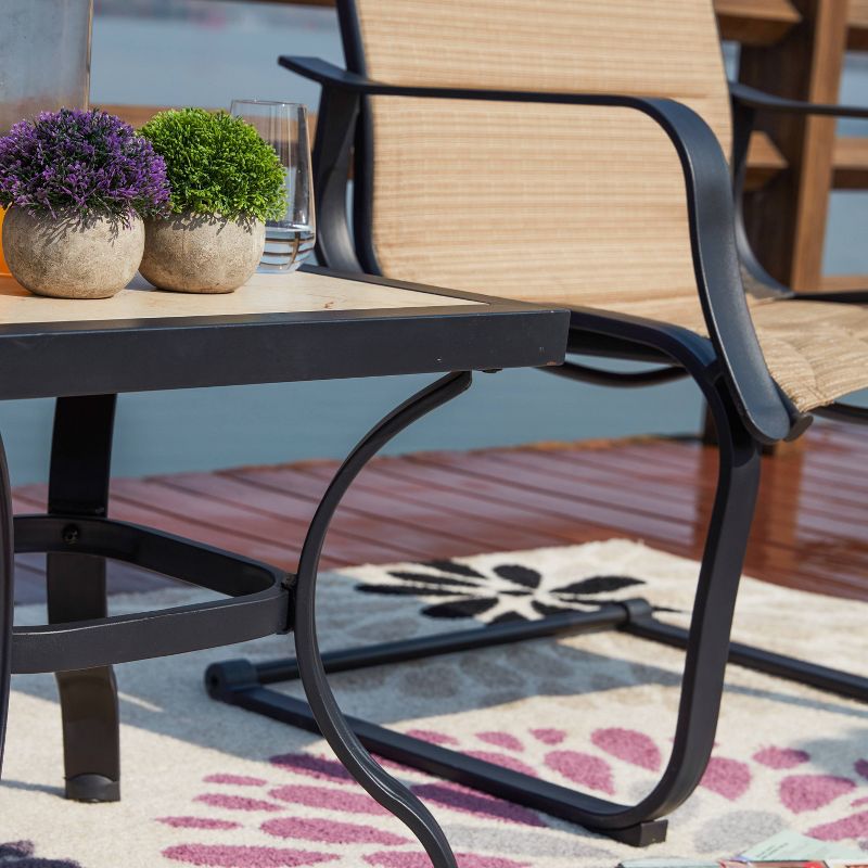 3pc Steel Patio Seating Sets Cream - Lokatse