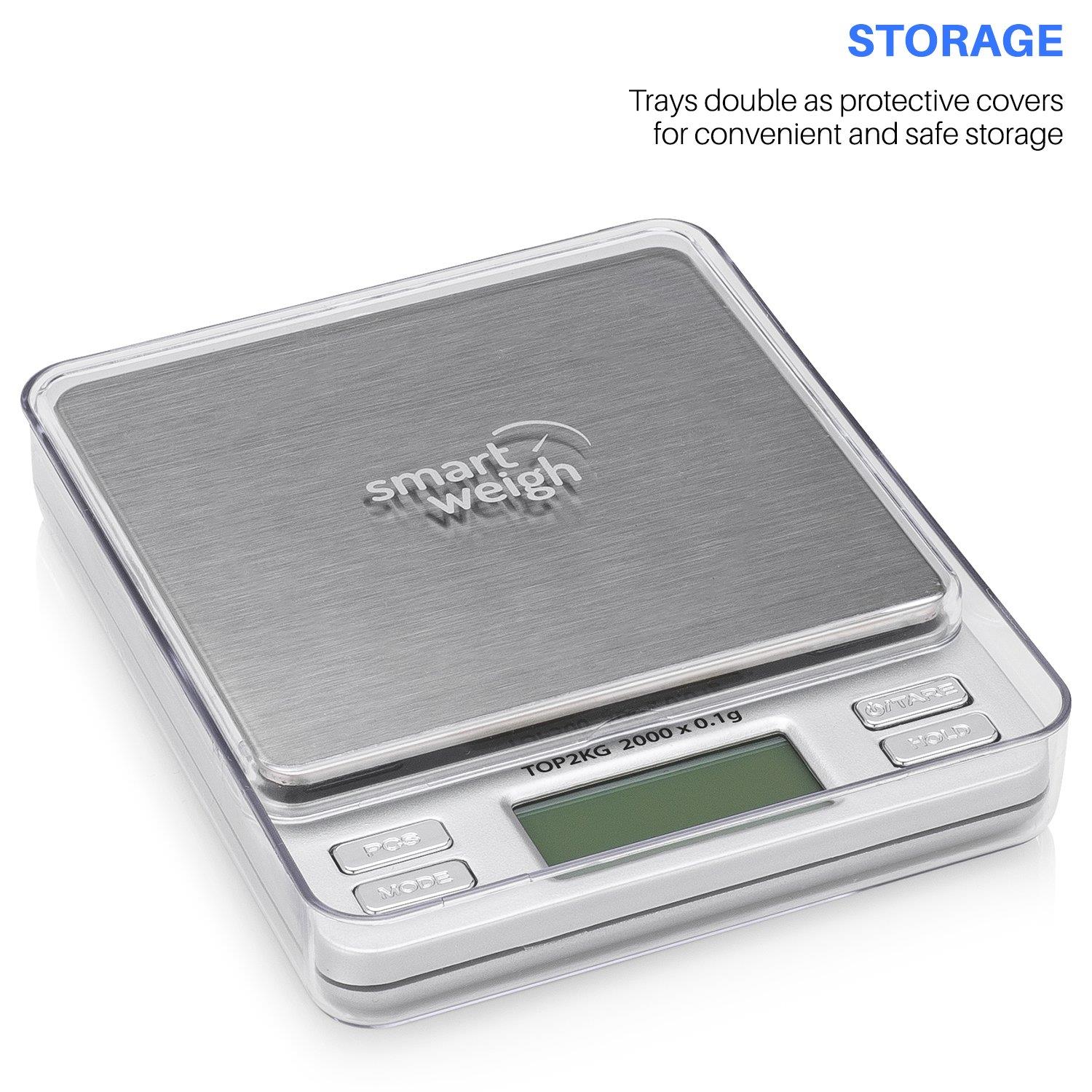 Smart Weigh Digital Pro Pocket Scale with Back-Lit LCD Display, Silver