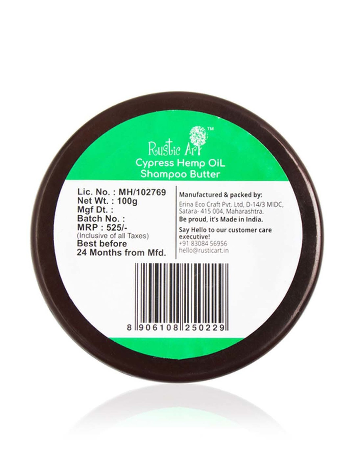 Rustic Art Cypress Hemp Oil Shampoo Butter - 100 gm
