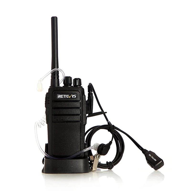 Case of 5 RT21 Walkie Talkies for Adults Long Range Handfree Rugged Two Way Radio with Earpiece for Commercial Construction Warehouse Security 2 Way Radios