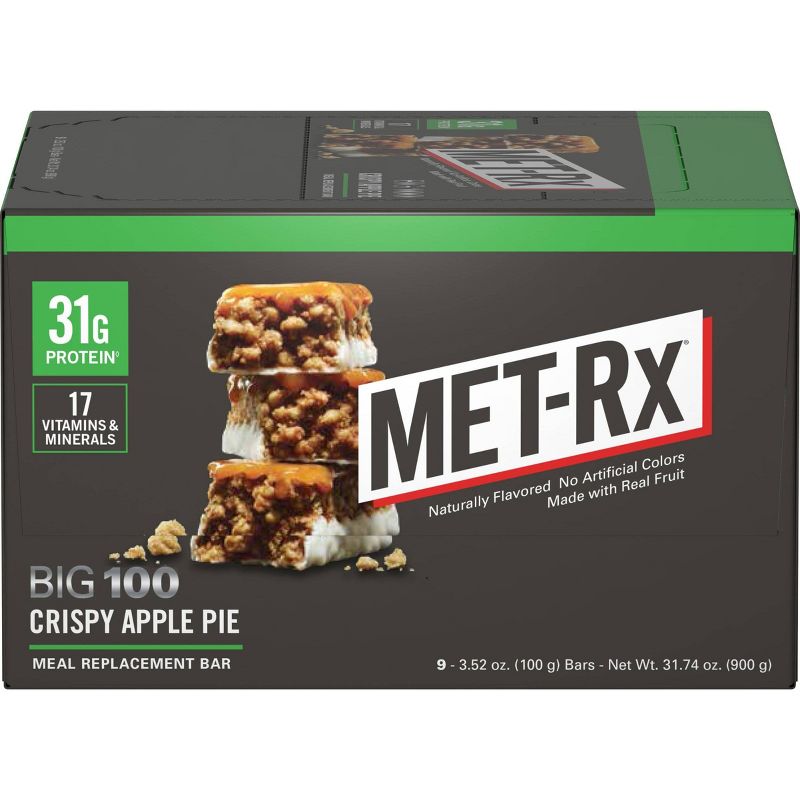 MET-Rx Big 100 Meal Replacement Bar - Crispy Apple Pie - 9ct