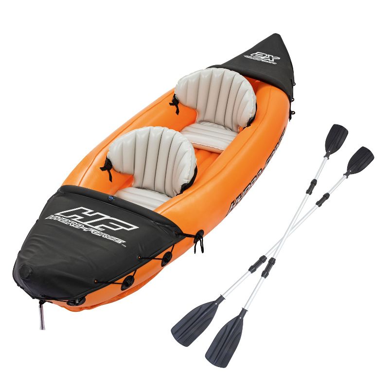 Intex Excursion 5 Person Inflatable Raft, 2 Oars and 2 Red Life Jackets, L/XL
