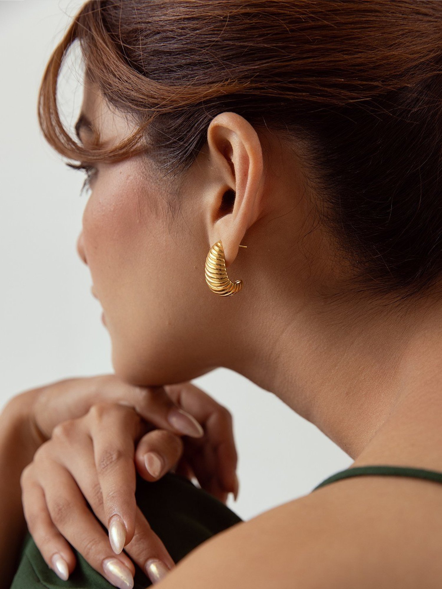 Perfectly Average Small Croissant Earrings