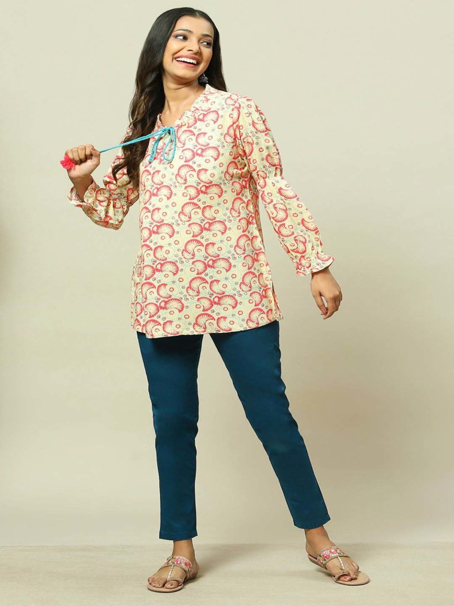 Rangriti Yellow Printed Top