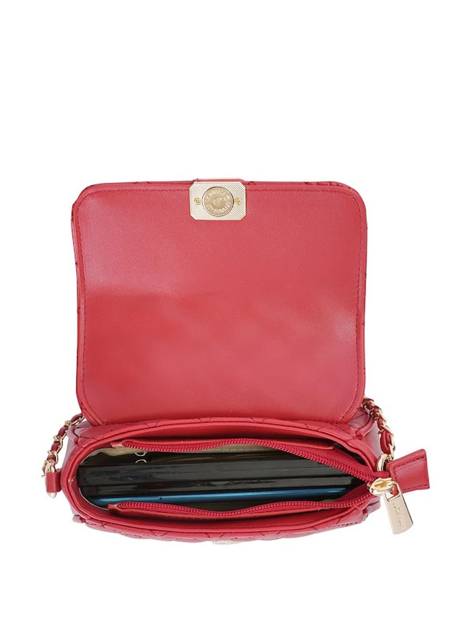 Sugarush Anny Red PU Quilted Sling Handbag