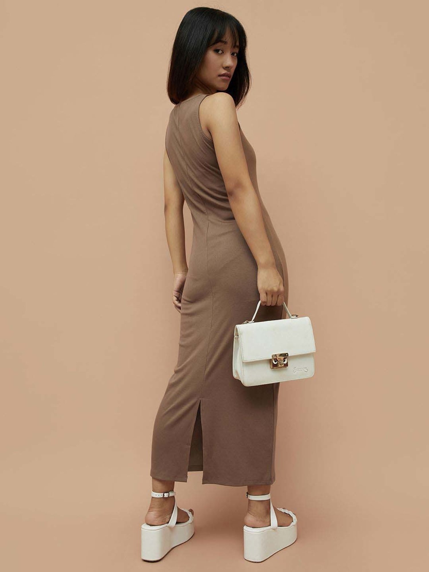 Ginger by Lifestyle Brown Bodycon Dress