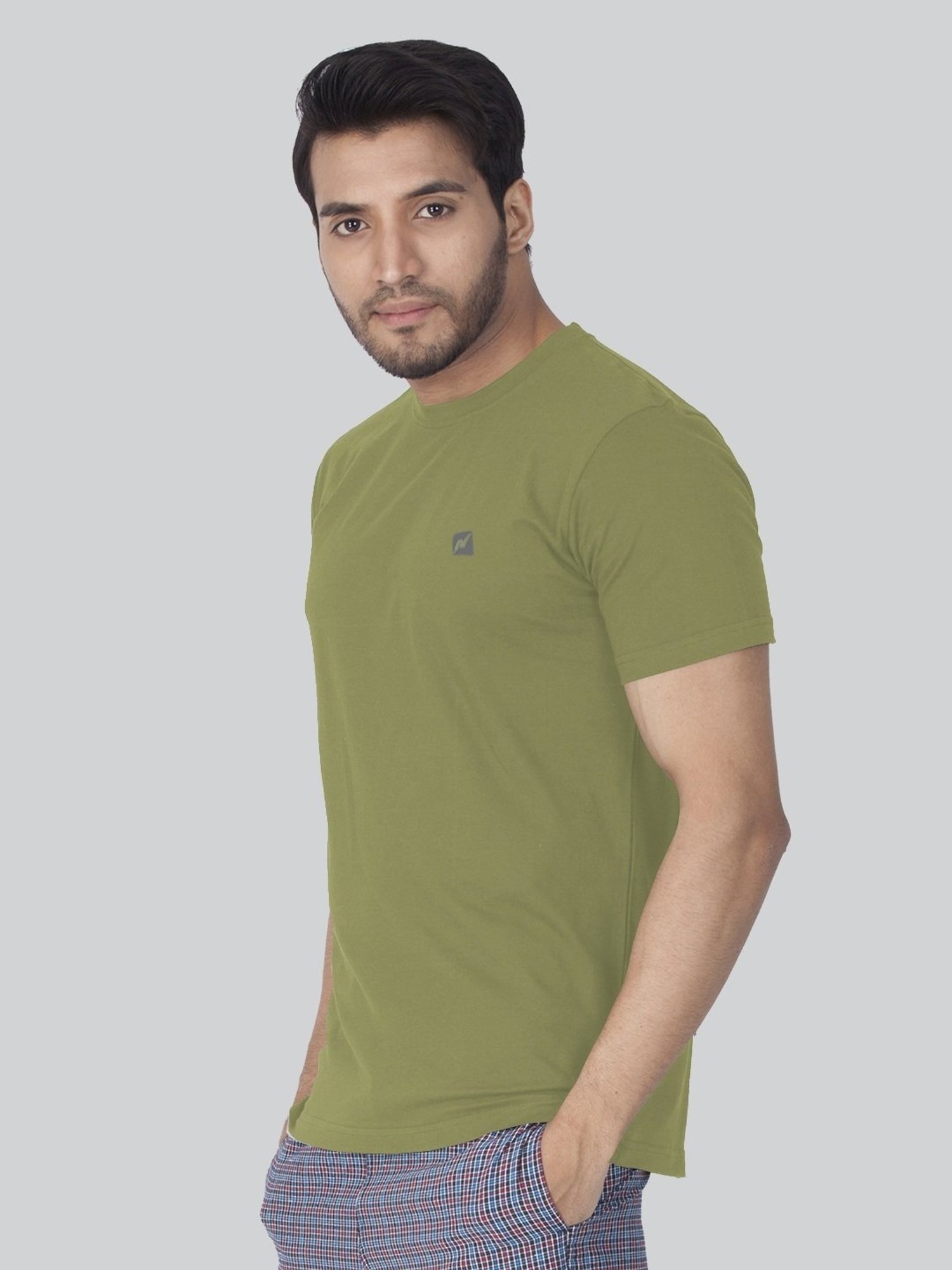 Lux Nitro Olive & Yellow Regular Fit T-Shirt Pack of - 2