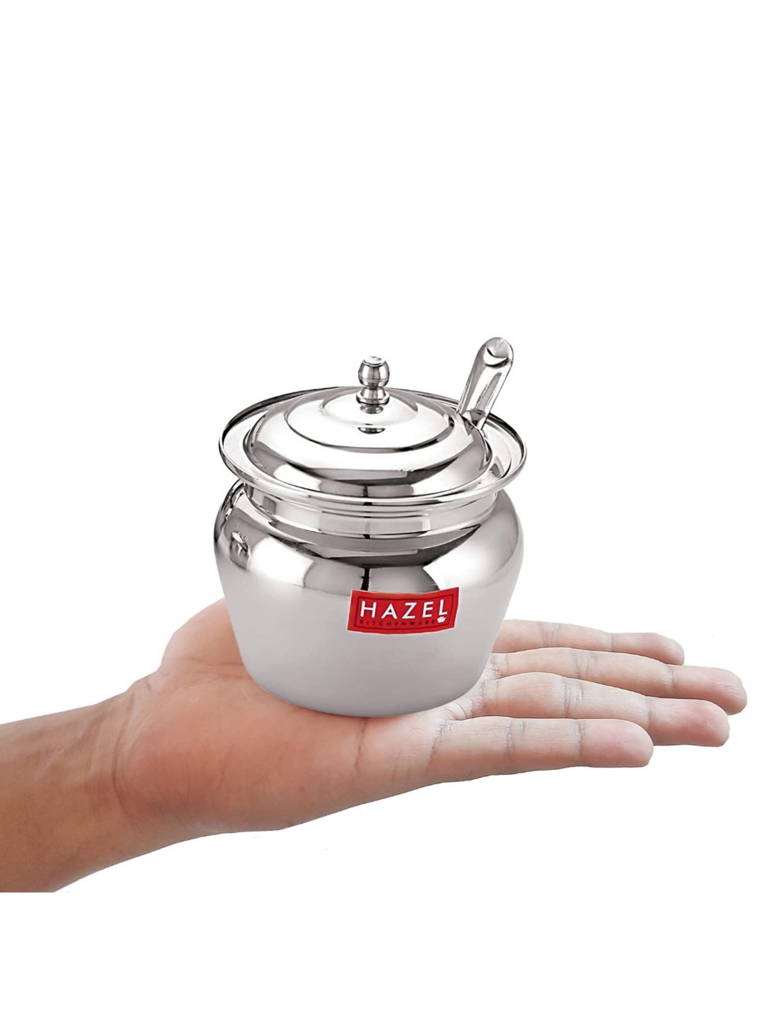 HAZEL Lotus Shaped Stainless Steel Ghee Pot (300 ml) - Set of 1