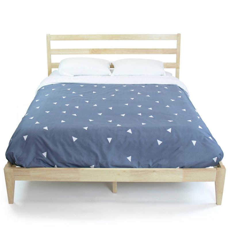 Queen Walker Wood Slat Low Profile Platform Bed Light Wood - Humble Crew