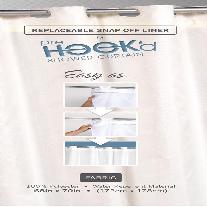 Carnation Home Fashions Pre HookedT Replacement Fabric Liner in Ivory (68" x 70") - Ivory