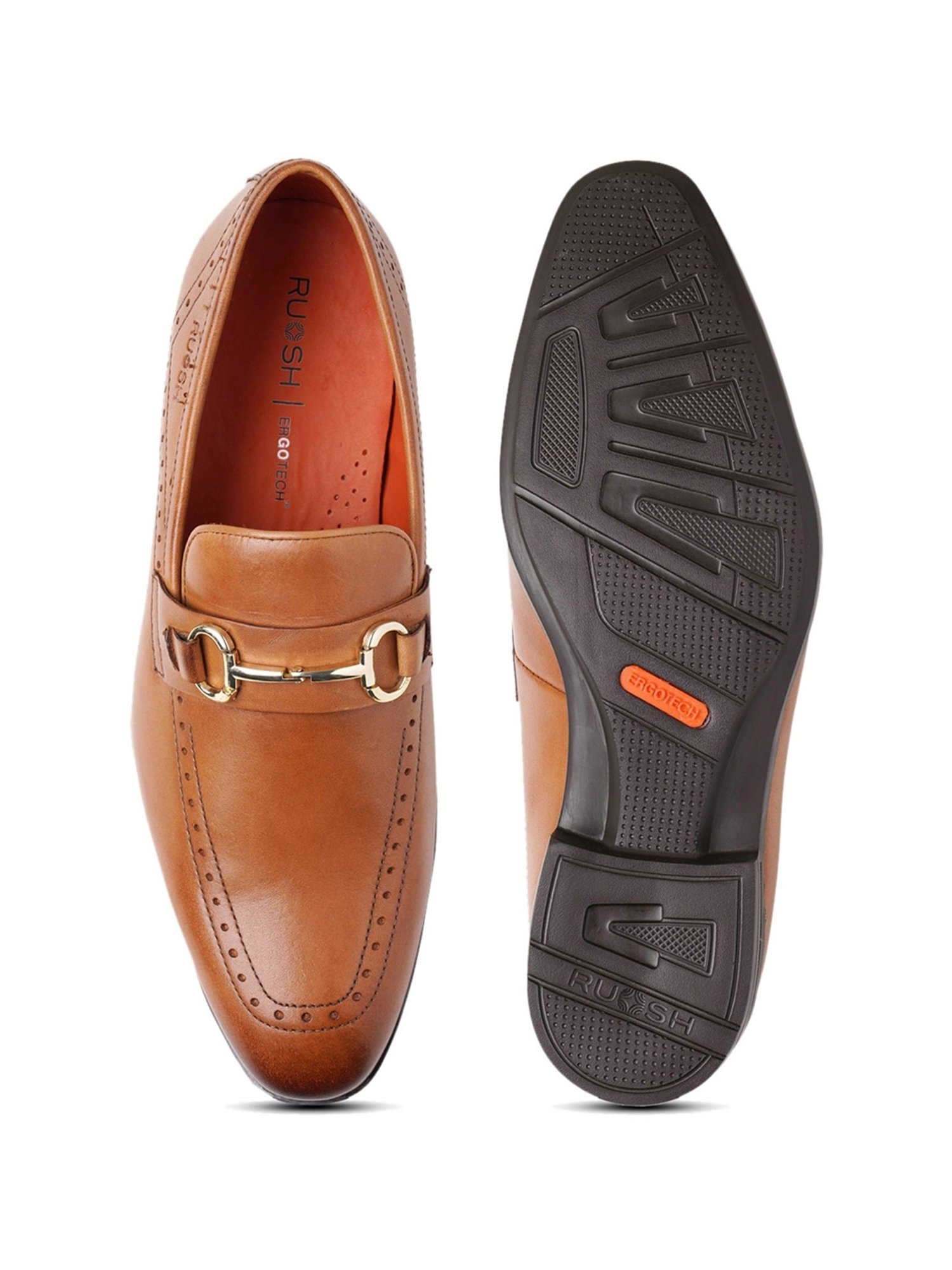 Ruosh Men's Tan Formal Loafers