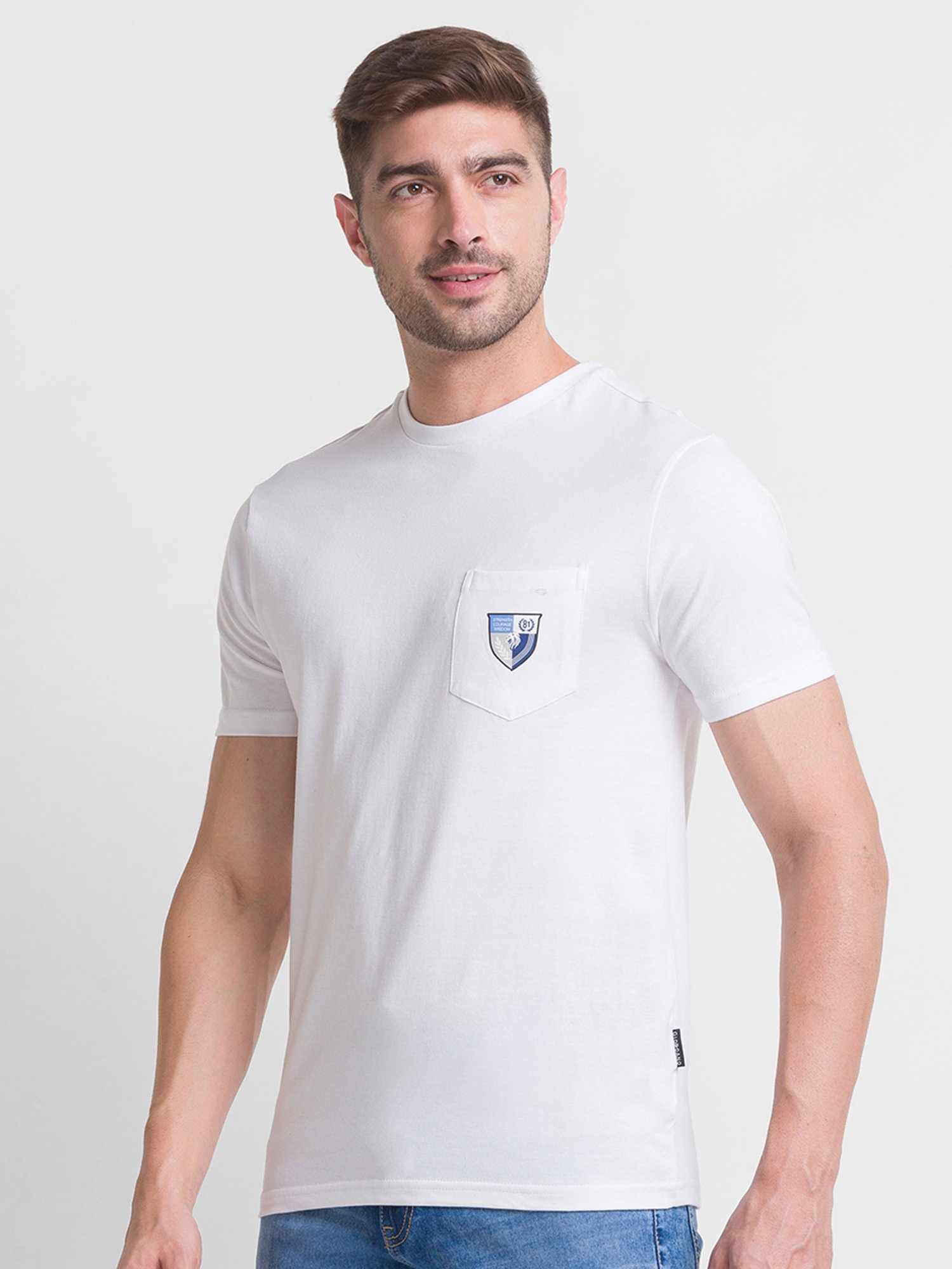 Giordano White Slim Fit Crew T-Shirt
