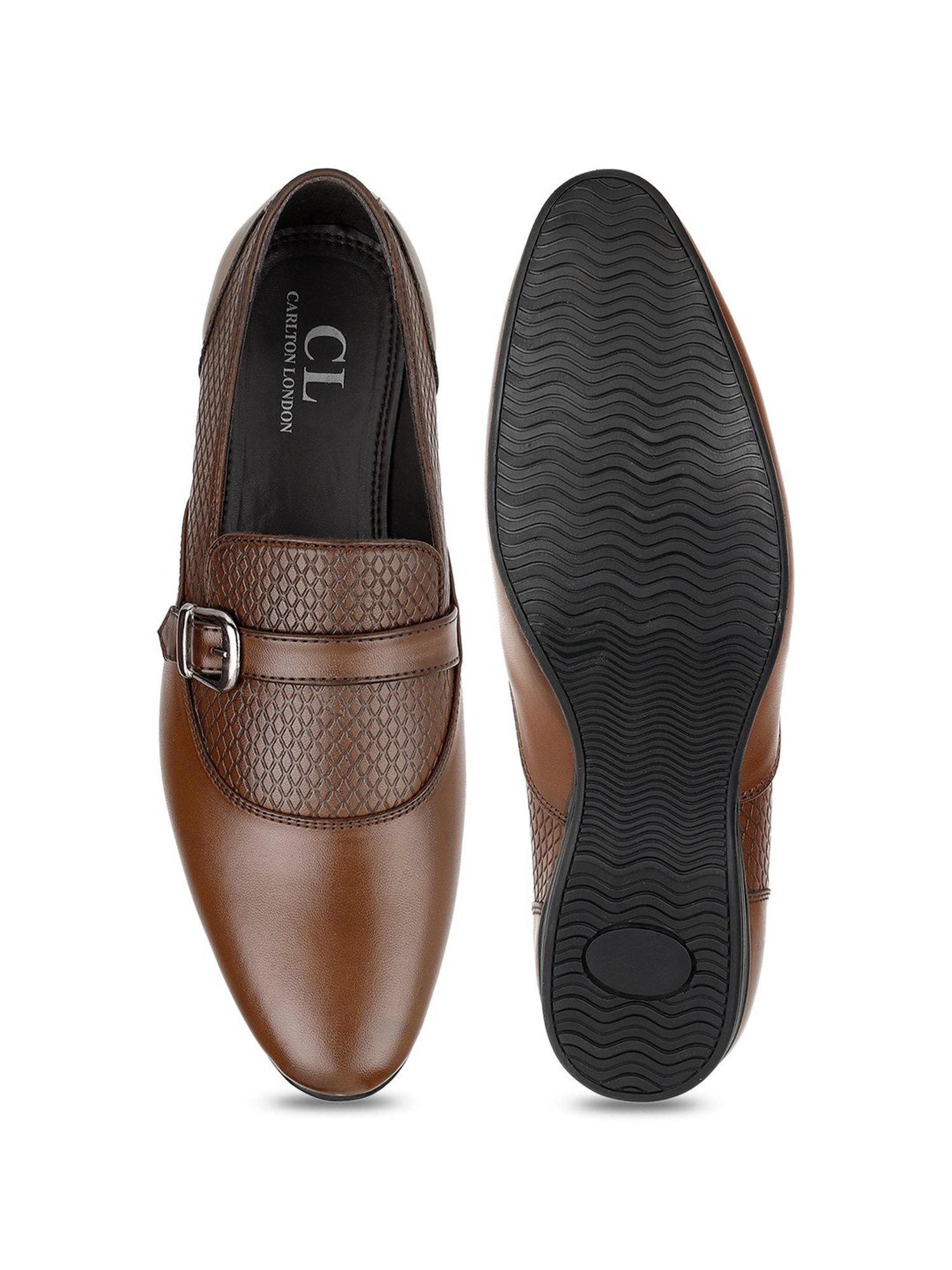 Carlton London Men's Brown Monk Shoes