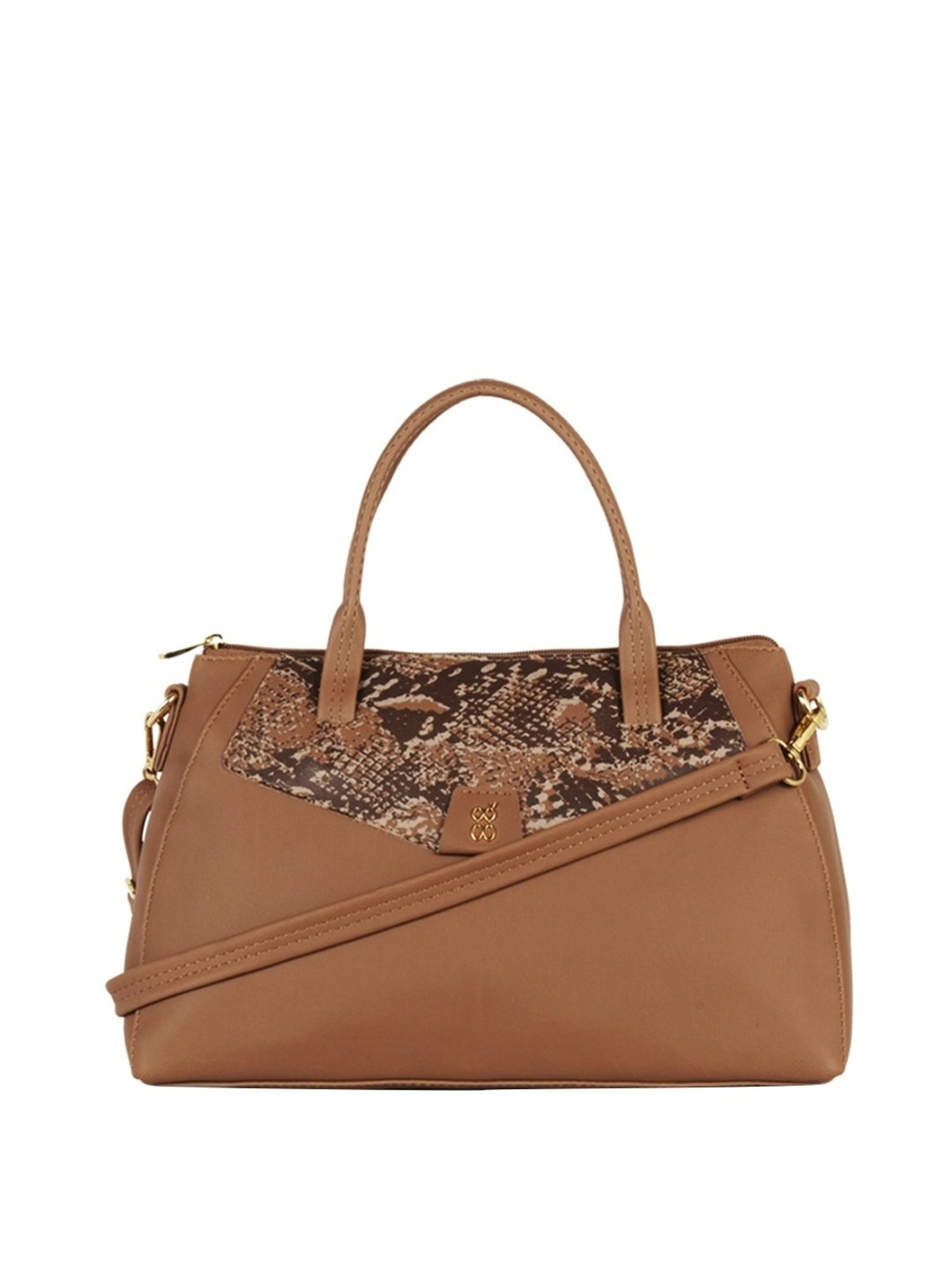 Baggit Brown Solid Medium Handbag