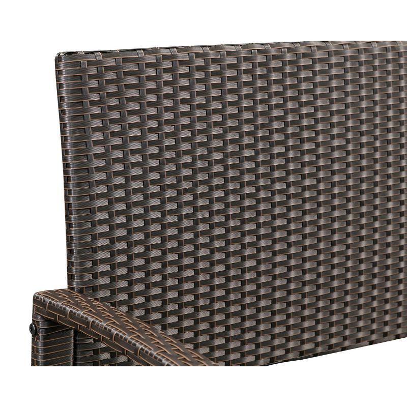 Miles Wicker Patio Bench - Mocha - Balkene Home