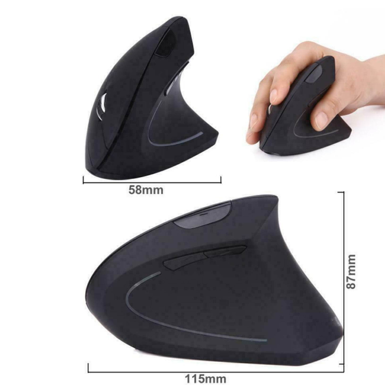 2.4G Wireless Vertical Ergonomic Optical Mouse, 800 / 1200 /1600DPI, 6 Buttons
