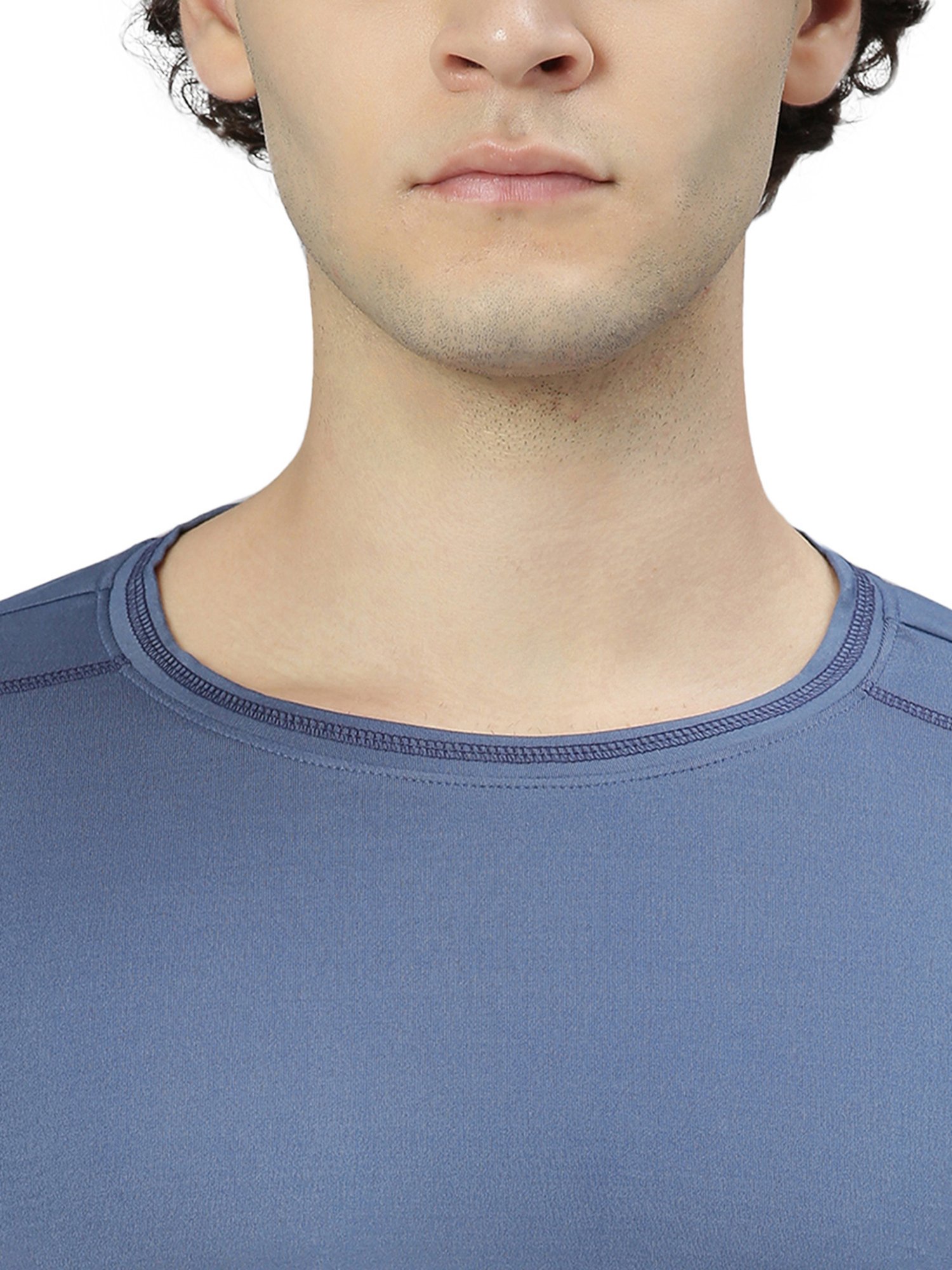 Slowave Blue Regular Fit Crew T-Shirt