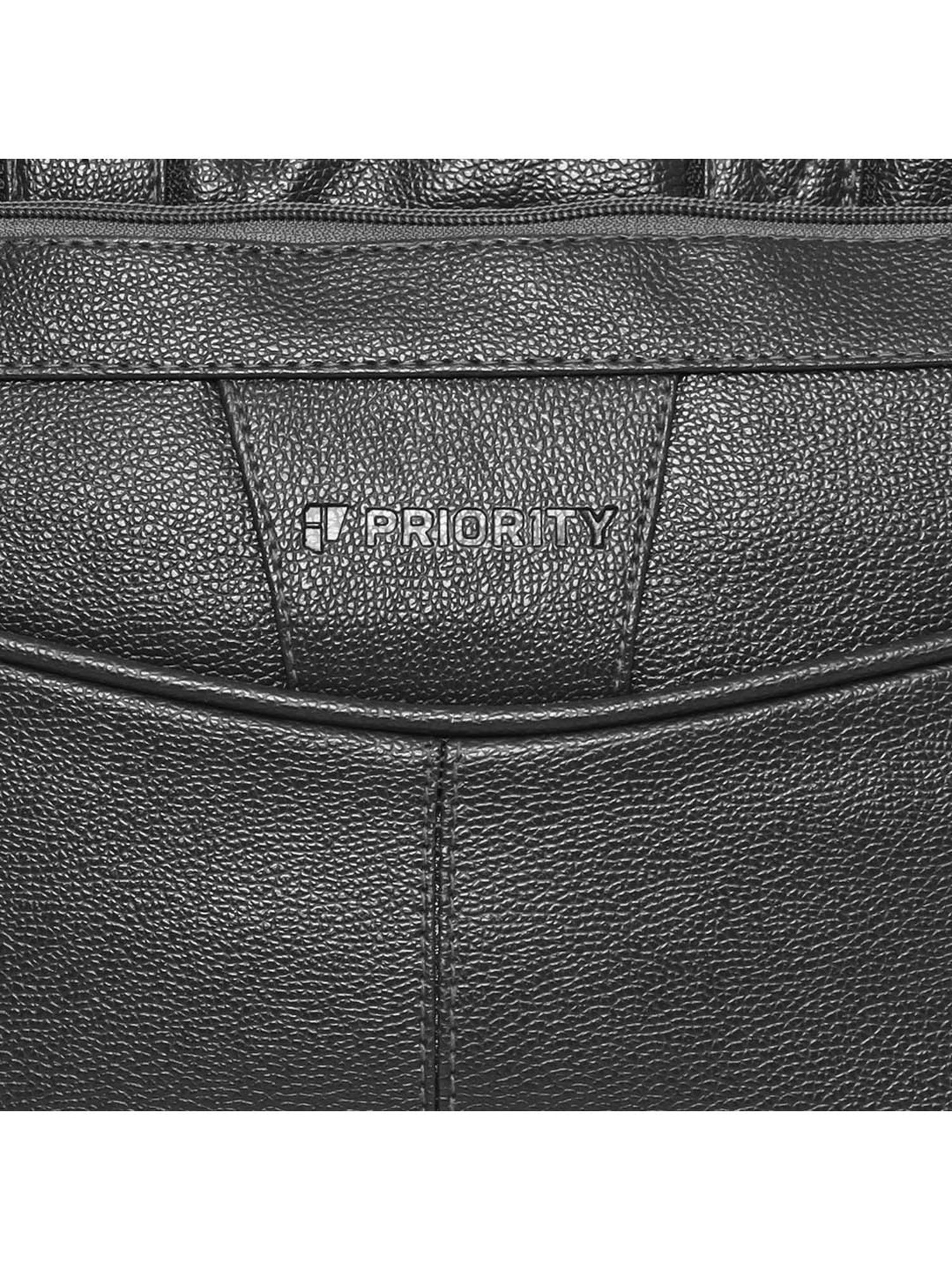 Priority Black Synthetic Large Messenger Bag