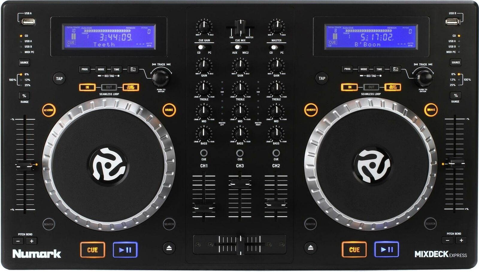 Numark Mixdeck Express DJ Controller with Dual CD and USB Playback