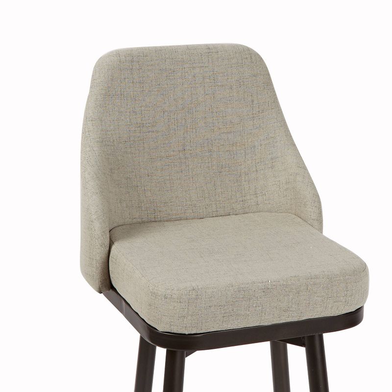 Adjustable Swivel Curved Barstool Linen Gray - Silverwood