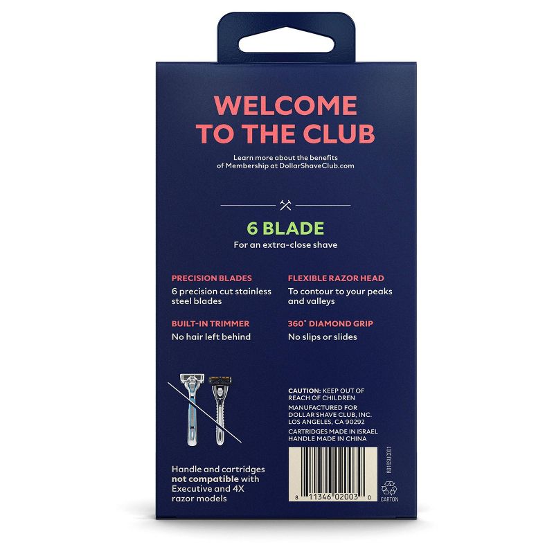 Dollar Shave Club Razor Handle + Two 6-Blade Cartridges