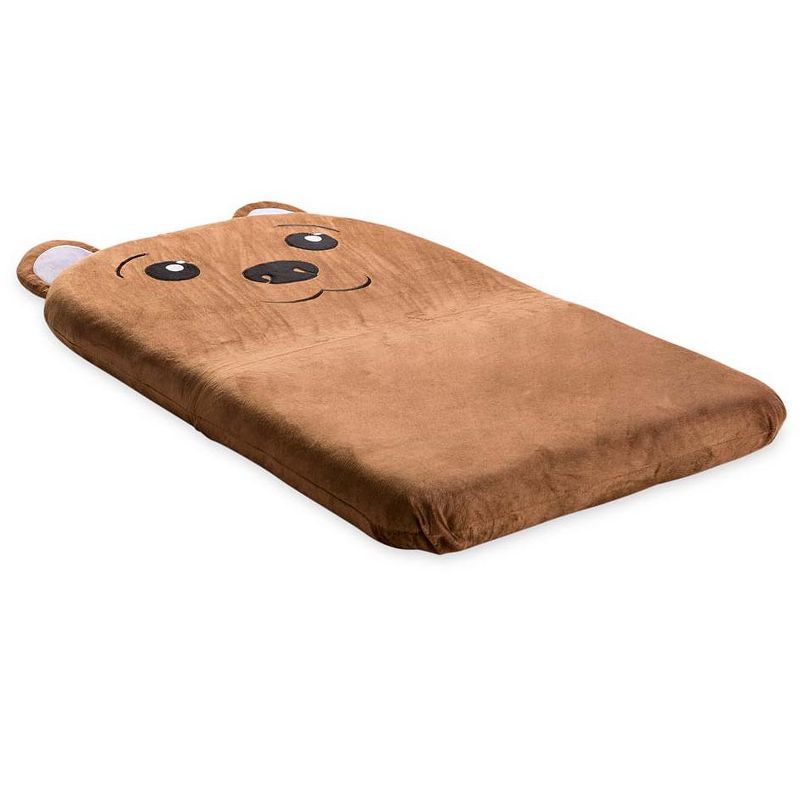 HearthSong - Kids Brown Folding Lounge Chair, Bear