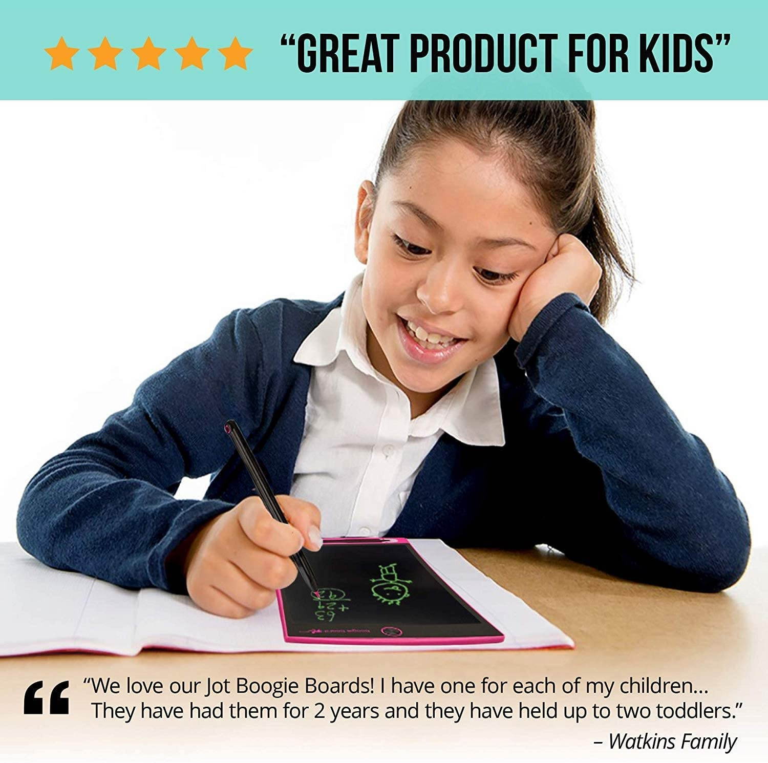 Boogie Board J31020001 Jot 8.5 eWriter, 8.5" Writing Surface, 10.8" x 6.8" x 0.4" - Gray