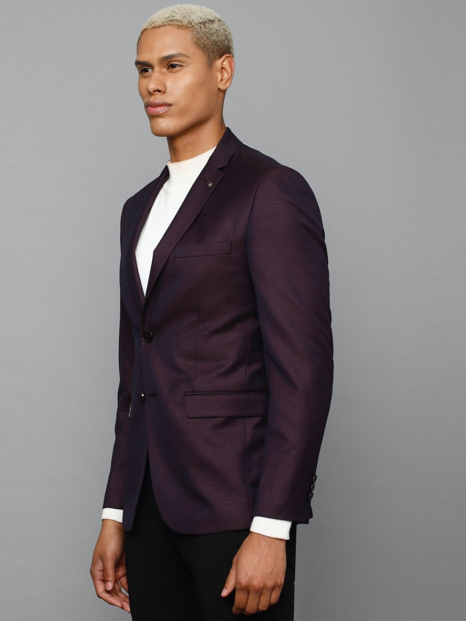 Allen Solly Purple Slim Fit Blazer