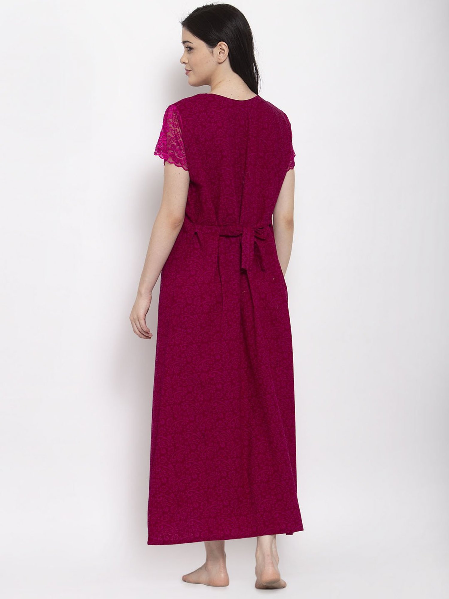 Secret Wish Maroon Printed Nighty