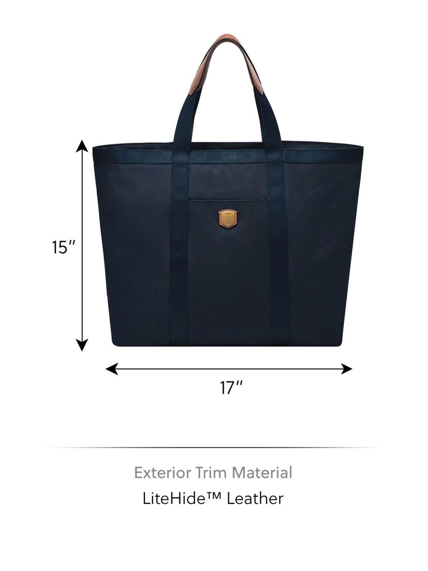 Fossil Hayes Navy Blue Nylon Solid Tote Handbag