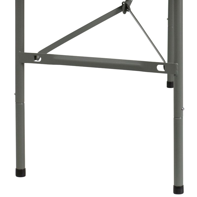 Emma and Oliver 5-Foot Bi-Fold Granite White Plastic Folding Table with Handle - Event Table