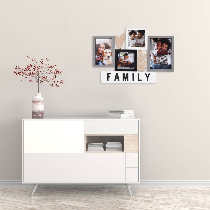 12" x 17" Four Opening Family Shaped Collage Photo Display - New View