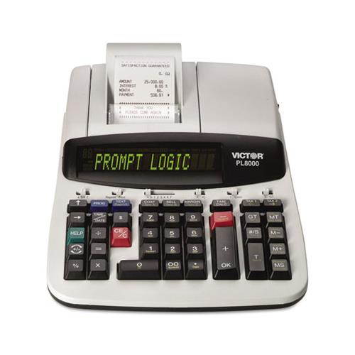 Victor PL8000 One-Color Prompt Logic Printing Calculator Black Print 8 Lines/Sec