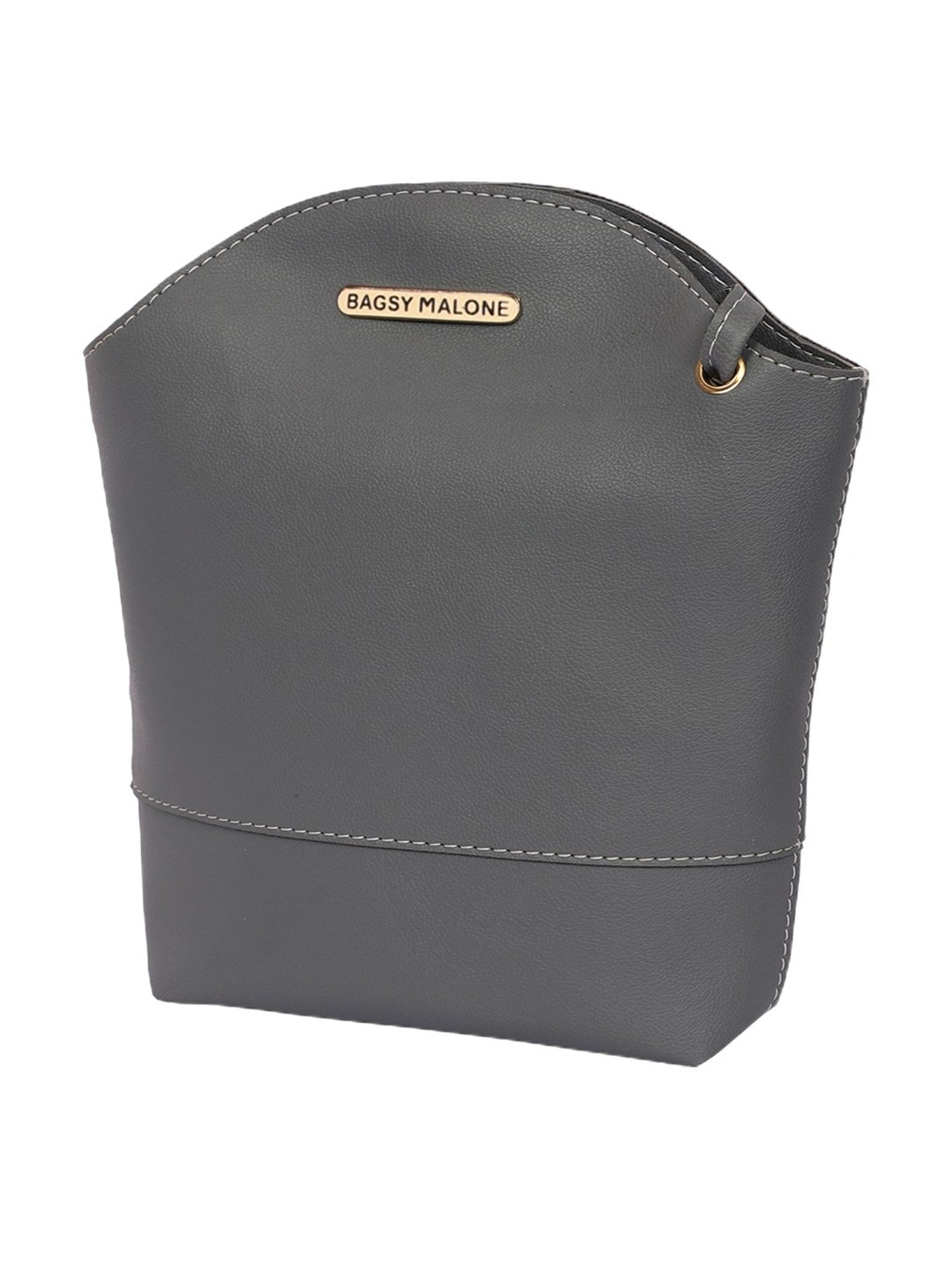 Bagsy Malone Grey Solid Medium Handbag