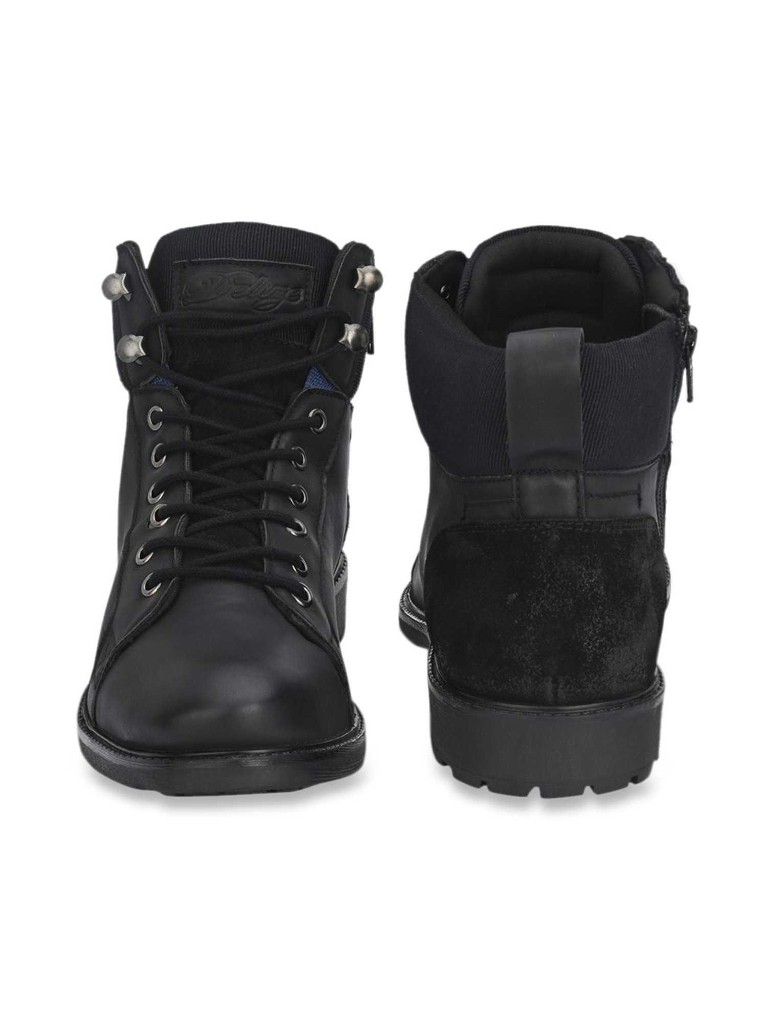 Delize Men's Black Biker Boots