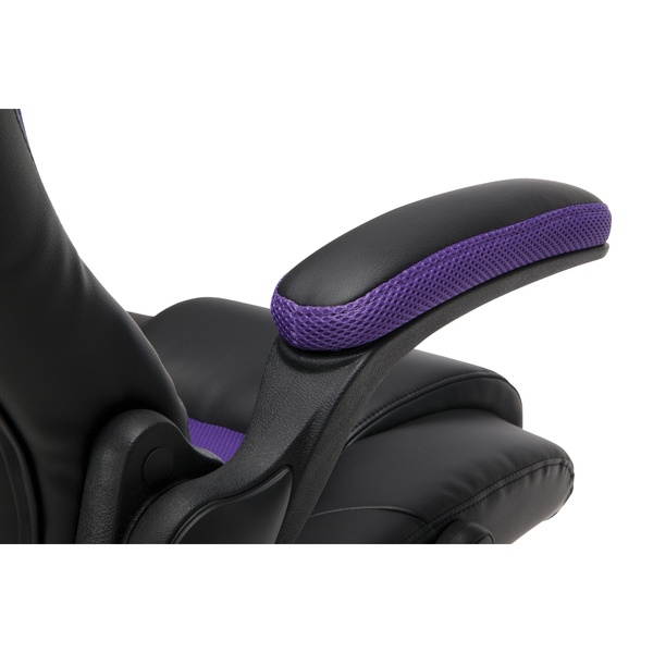 OFM Essentials Collection High-Back Racing Style Bonded Leather Gaming Chair, in Purple (ESS-3086-PUR)