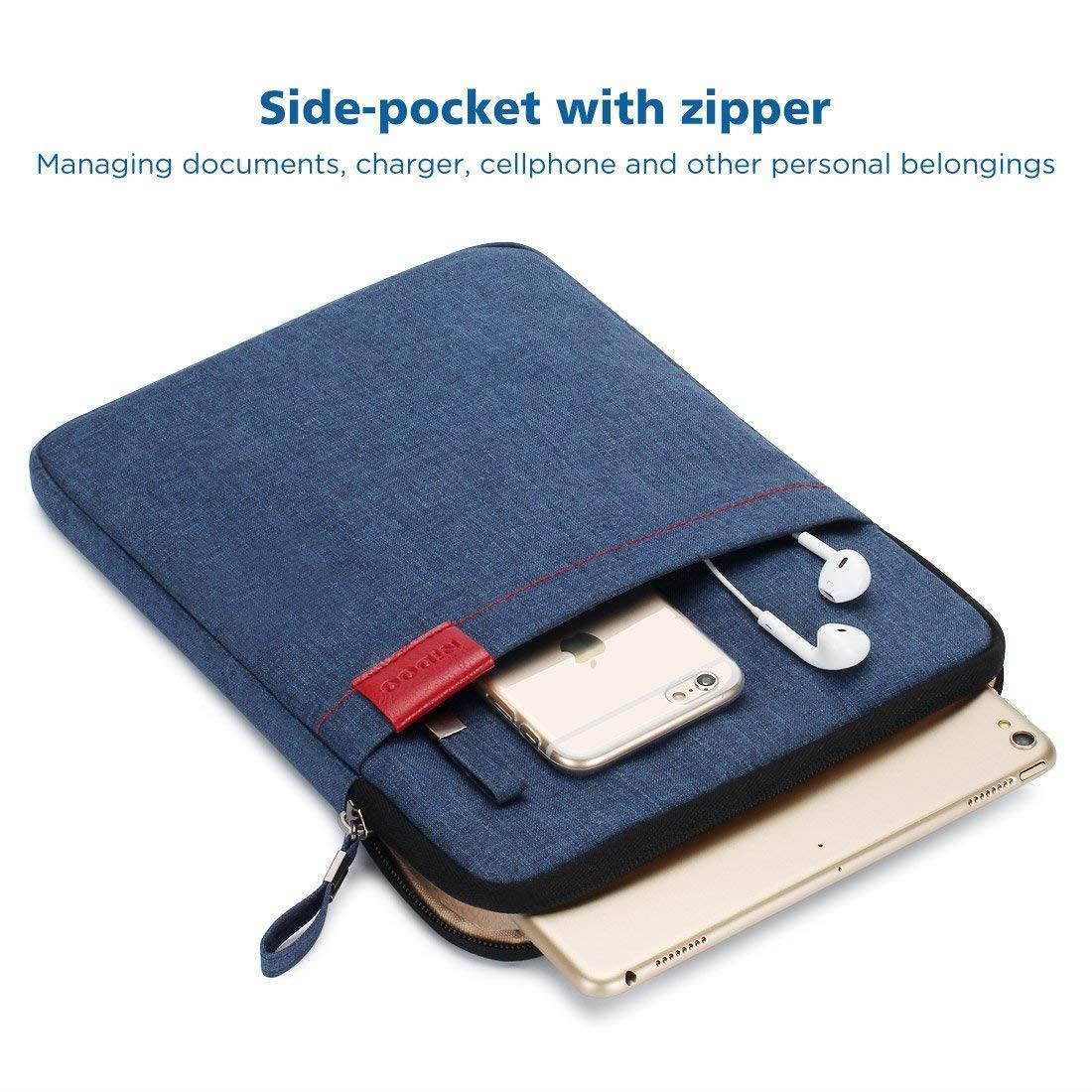 iPad Pro 10.5 Case, Tablet Sleeve Case for 10.5 Inch iPad Pro / 9.7 inch New iPad/iPad Air 2 / iPad 4, 3, 2 / Samsung Galaxy Tab 10.1 Inch Protective Travel Pouch Bag Water Repellent, Blue