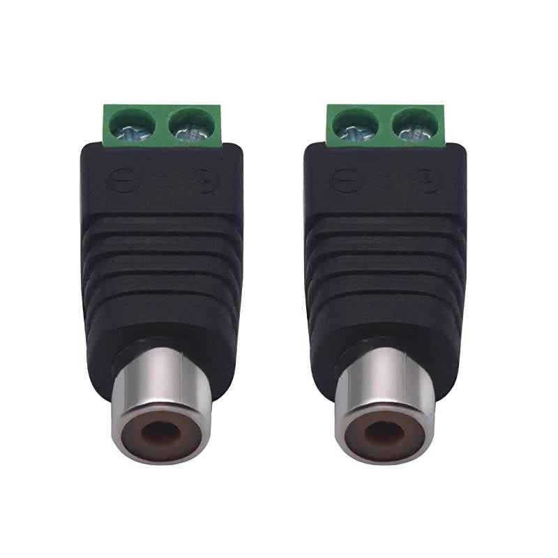 RCA to AV Screw Terminal Connector, RCA Cable Audio Adapter,Phono RCA Female Jack Solderless Converter Audio/Video Connector Speaker Wire to RCA Adapter
