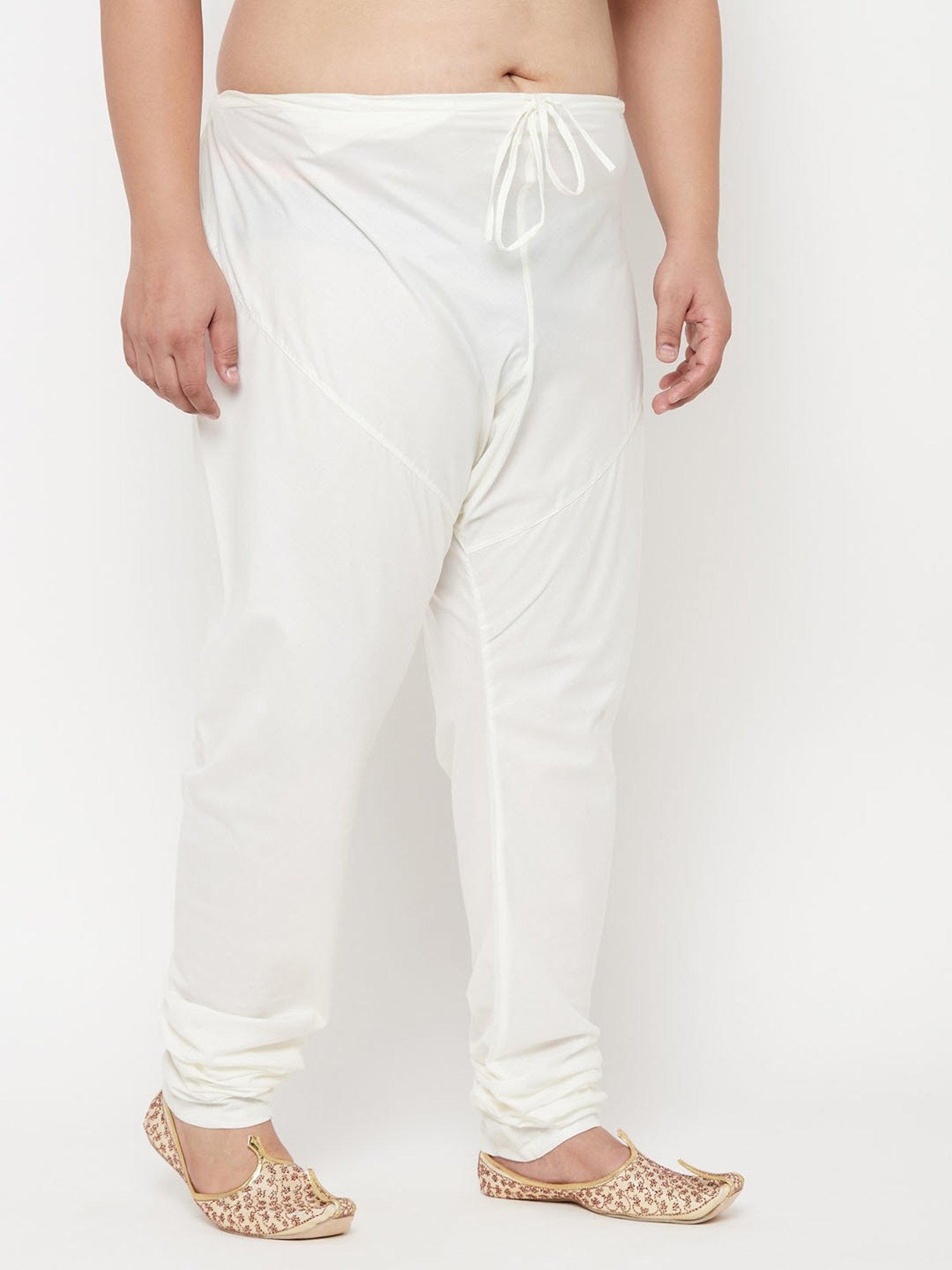 VASTRAMAY Cream Regular fit Solid Pyjamas