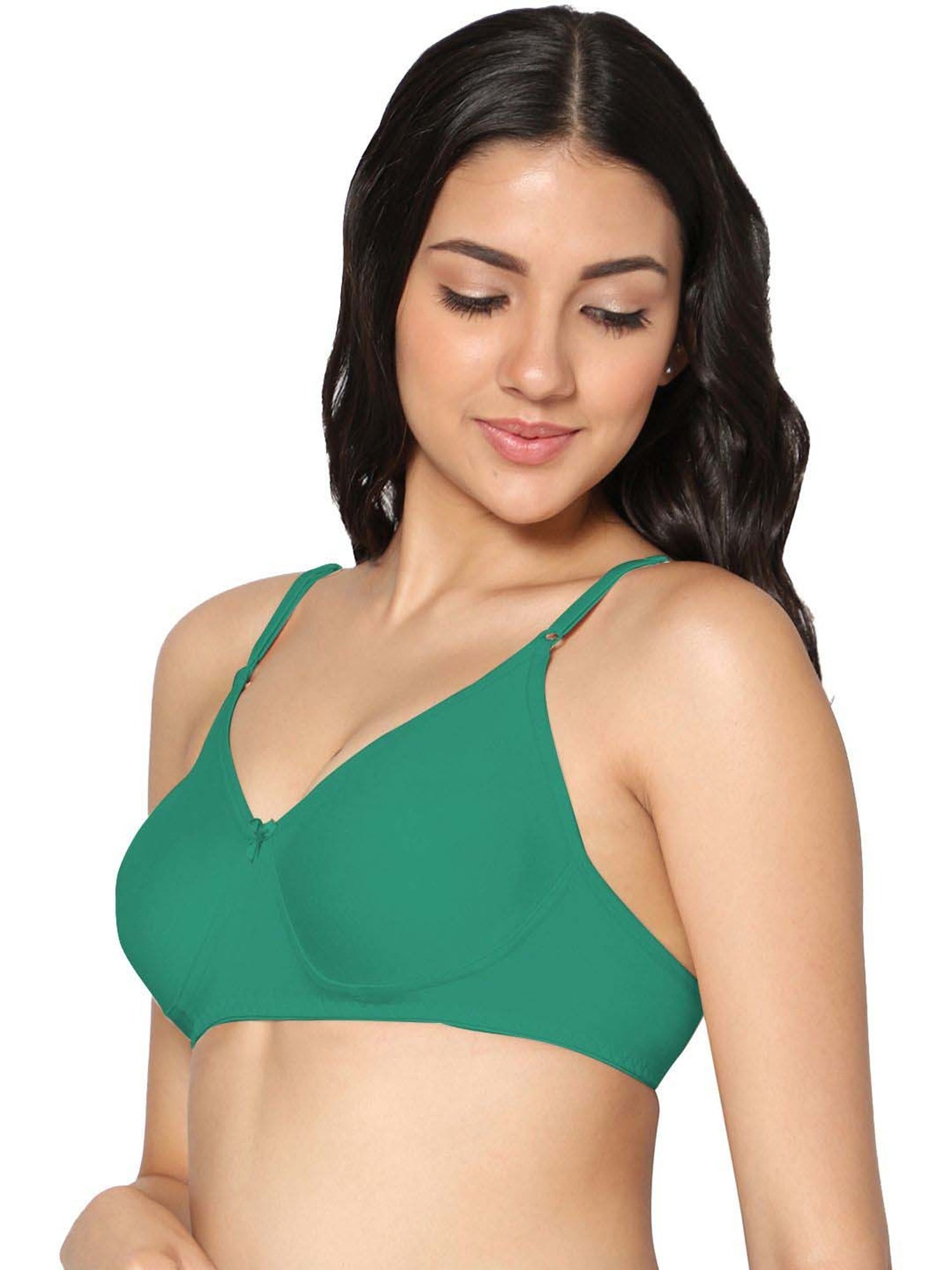 IN CARE Peach & Green Cotton T-Shirt Bras - Pack Of 2