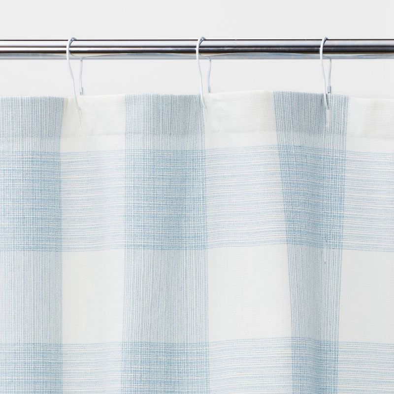 Gingham Checkered Shower Curtain Borage Blue - Threshold™