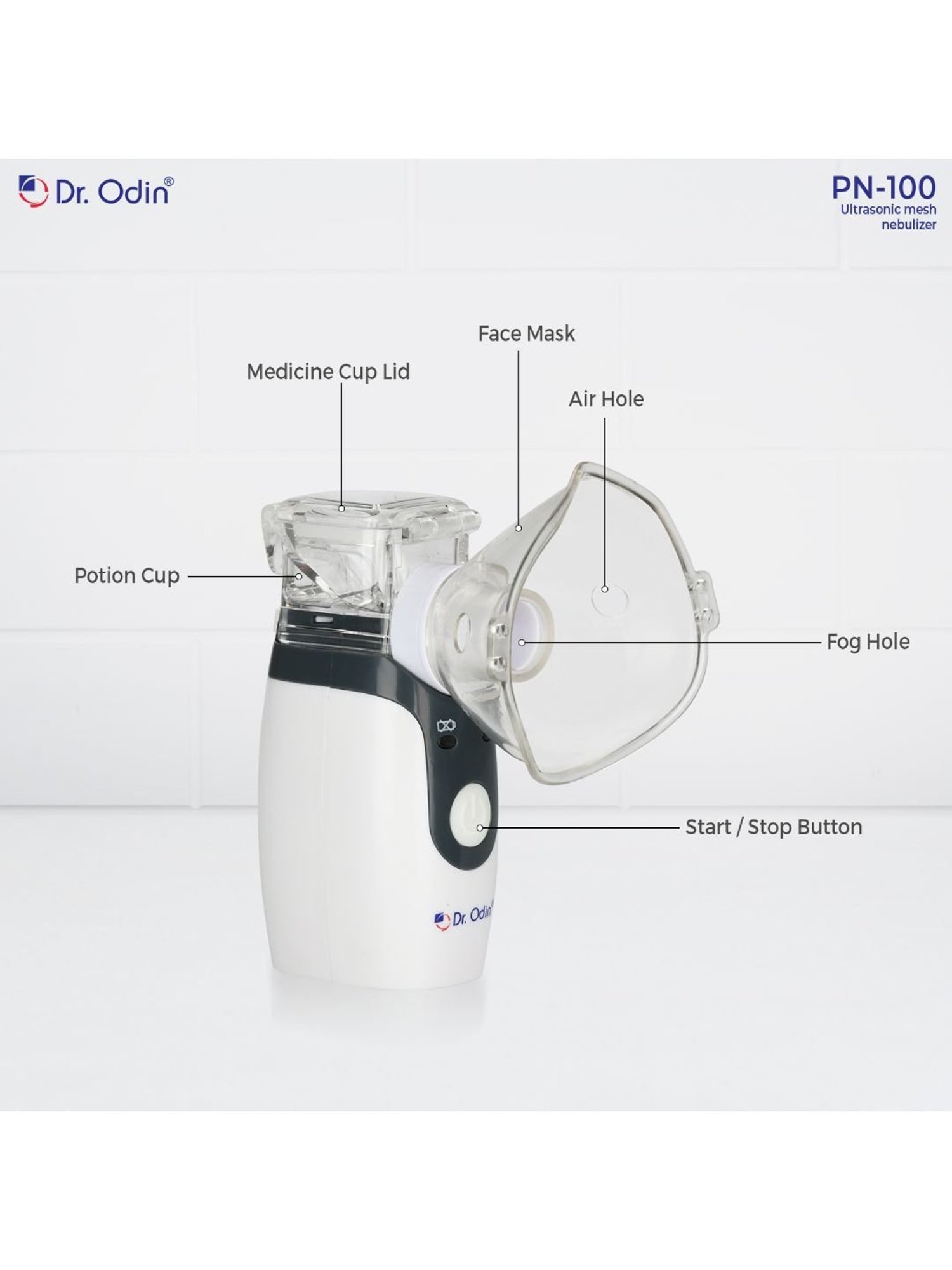 Dr. Odin PN100 Portable Mesh Nebulizer (White)