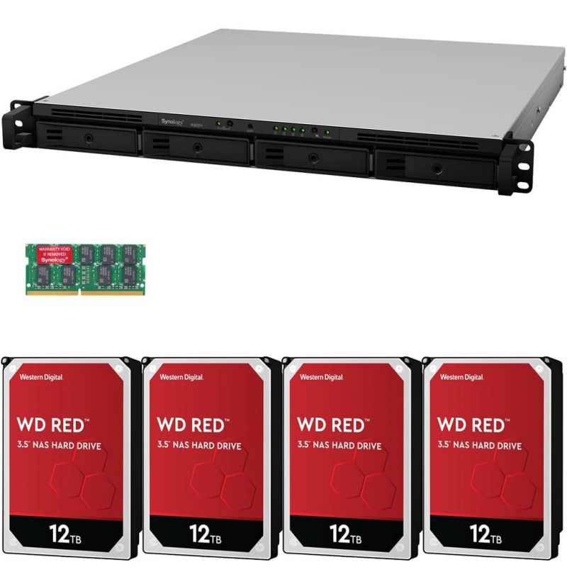 Synology RS820+ 4-Bay RackStation NAS with 18GB RAM and  8TB (4x2TB) of Western Digital RED NAS Drives Fully Assembled and Tested By CustomTechSales