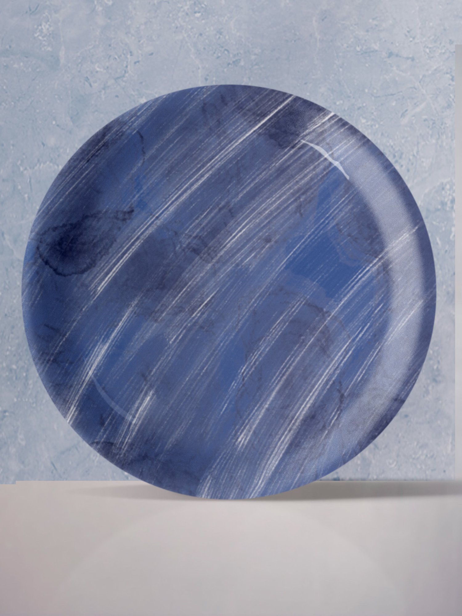 Nestroots Whispering Waterfall Blue & White Porcelain&iquest;Decorative Wall Plate