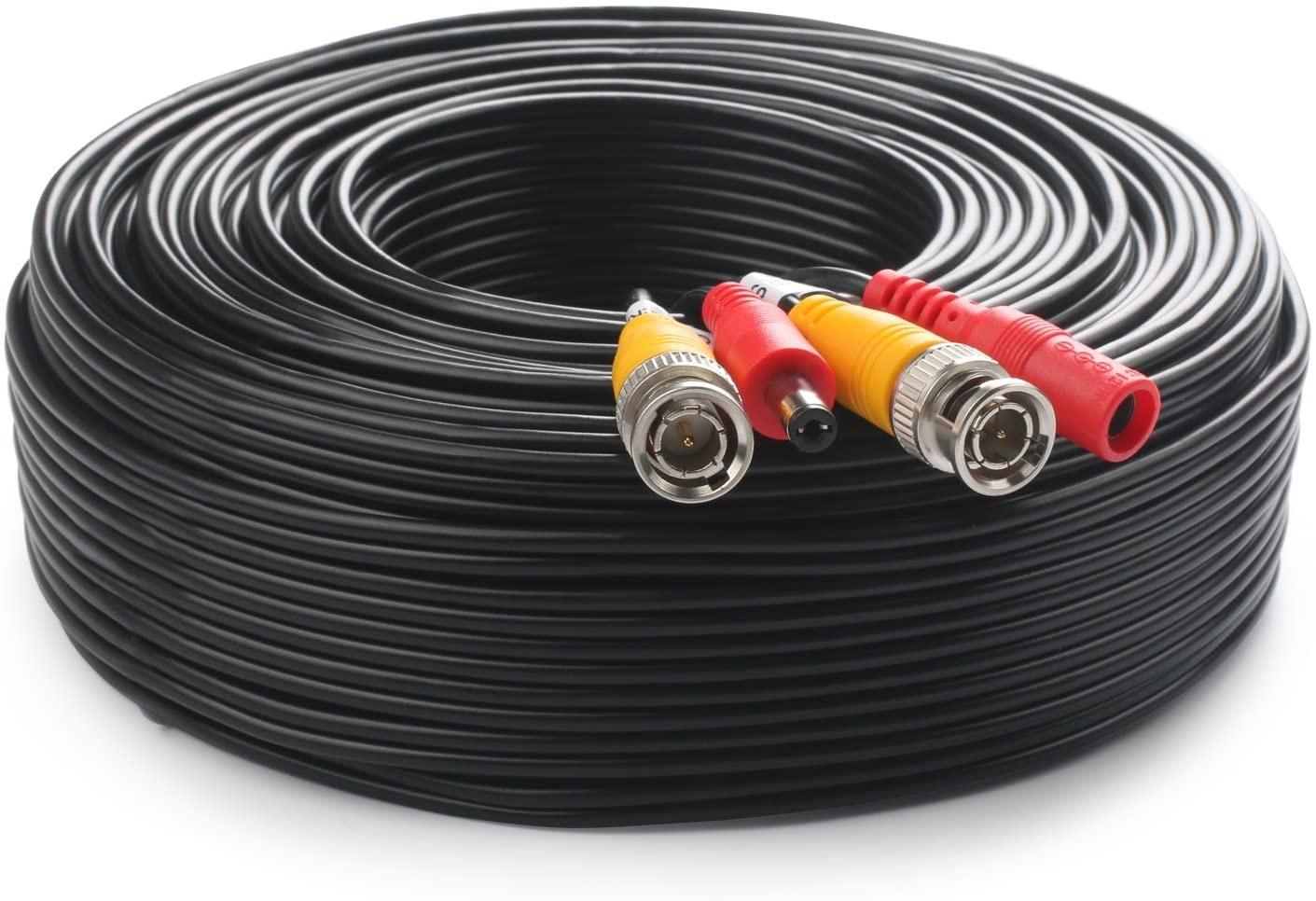 Postta BNC Video Power Cable (2 Pack 150 Feet) Pre-Made All-in-One Video Security Camera Cable Wire with Four Connectors for CCTV DVR Surveillance System