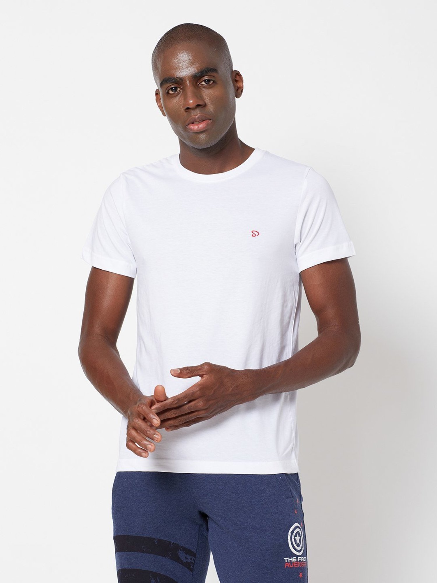 Sporto White Regular Fit T-Shirt