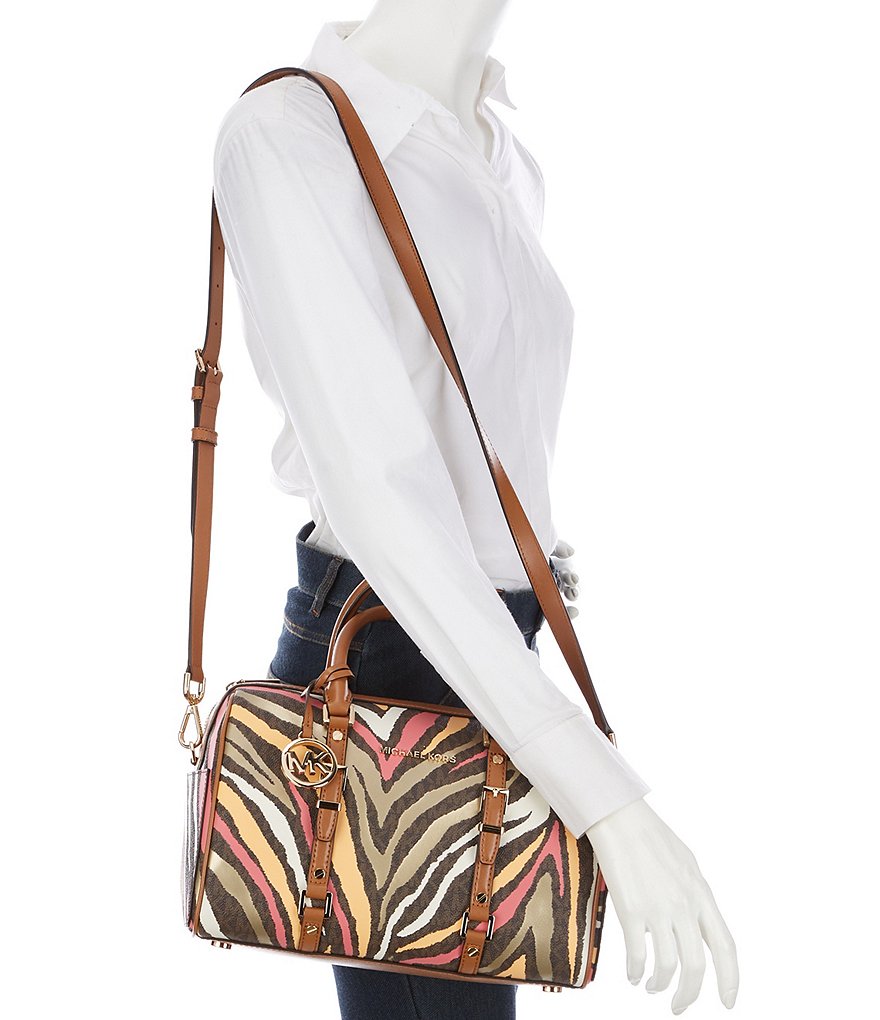 Michael Kors Zebra Signature Bedford Travel Medium Duffle Bag