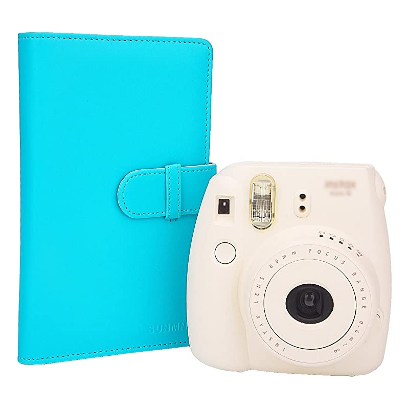 Wallet PU Leather Photo Album Compatible with Fujifilm Instax Mini Instant Film Azure Blue