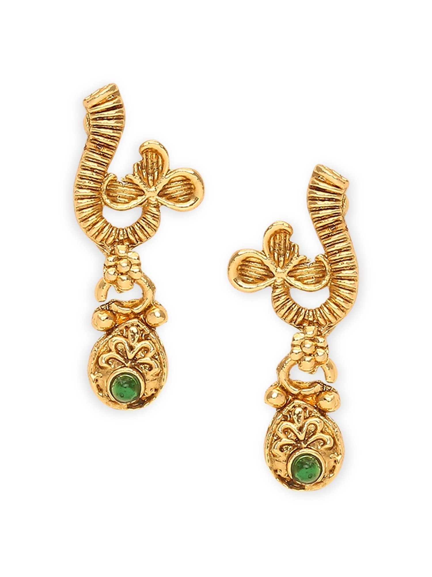 Oomph Antique Gold Tone Ethnic Temple Jewellery Radhe Krishna Pendant Necklace Set