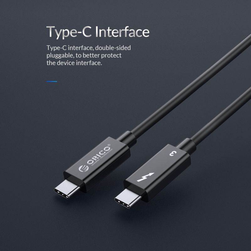 ORICO Thunderbolt3 Cable 40Gbps USB-C Cable Support PD 100W Fast Charging and Full 8K@60Hz Video Resolution for MacBook Pro 1.64ft(0.5m)